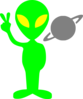 Alien Making Peace Sign Clip Art